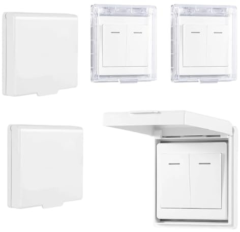 JYNXOR 4 Pcs Tipo 86 Tapa Enchufes Bebe De Estanco Exterior Pared, Autoadhesivo Cubierta Toma Corriente, Protector Pared Interruptor Luz, Protector Enchufes Para Bebes Para De Baño, Cocina, Dormitorio