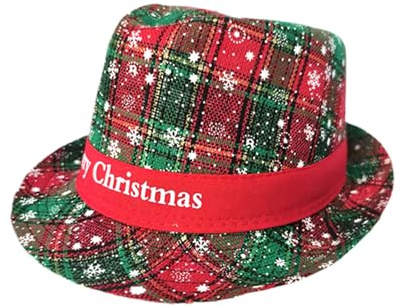 Jul fedora hattar för män, festligt snöflingemönster vikbar huvudbonad, mjuk fedorahatt för jul, för vänner familj män tonåringar fest vinnare semester inomhus