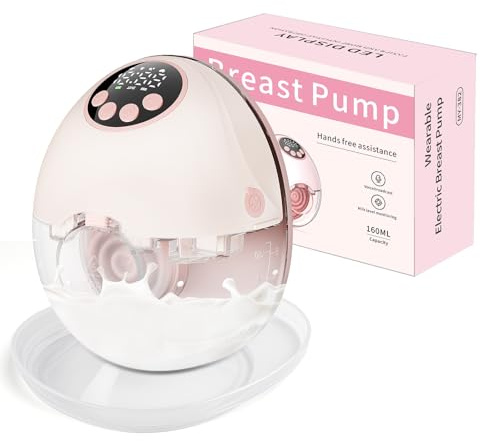 SeyYega Milchpumpe Elektrisch Tragbare, Elektrische Milchpumpe Handsfree 4 Modi 12 Stufen mit 17/19/21 mm komfortabler Flansch, Privat, mit Ersatzzubehör im Lieferumfang Rosa (1 Pack)