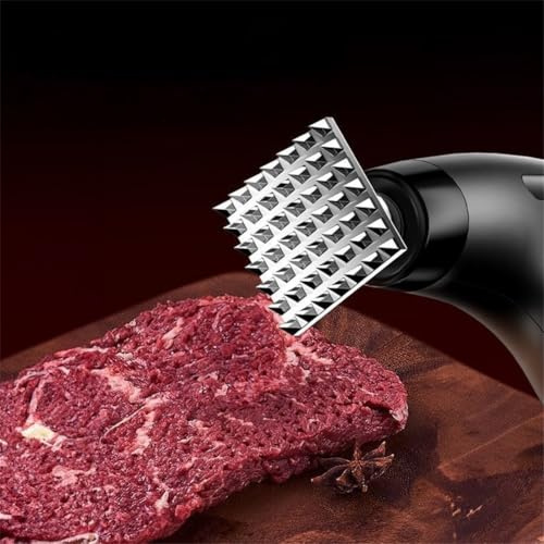 URPIZY Elektrischer Fleischhammer aus Edelstahl 304, Küchenhelfer zum Zartmachen von Steak, Rind und Hühnchen, für vielseitigen Einsatz, mit abnehmbarem Kopf, inkl. USB-Kabel
