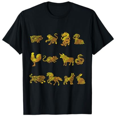 Signes d'animaux du Zodiaque Chinois Nouvel an Chinois T-Shirt