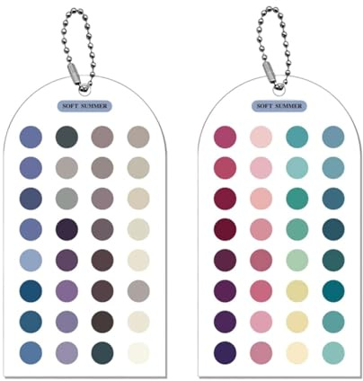 Farbpalettenkarten Für Die Jahreszeiten – 3,94 Zoll Farbanalysekarten Für 12 Jahreszeiten | Leitfaden Für Tragbare Make-up-Kleidung | Kratzfeste Doppelseitige Palette Mit 60 Farben. Hergestellt Aus Ac