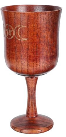 BESTOMZ Copa de Cáliz de Madera Marrón Diseño Retro para Ceremonias Religiosas y Adorno Familiar en Sacrificios y Rituales