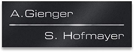 Metzler Briefkastenschild aus Edelstahl in Schwarz - wählbare Befestigung - Pulverbeschichtet RAL9005 matt - Türschild oder Namensschild inkl. Lasergravur - Größe: 8,5 x 3 cm