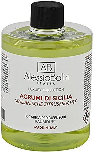 Alessio Boltri | Ricarica 500 ml per diffusori a bastoncini, profumazione Agrumi di Sicilia. Made in Italy
