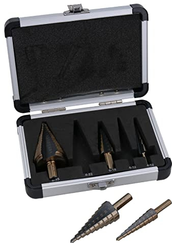4 mm – 35 mm HSS – G Stufenbohrer, konisch, konisch, 5 Stück im Koffer
