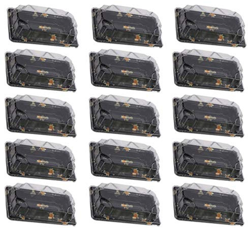 OSKOE Plateaux à Sushi jetables avec couvercles, boîte d'emballage de Sushi, conteneur de réalisation de gâteaux aux fruits, boîtes à emporter rectangulaires 50 pièces