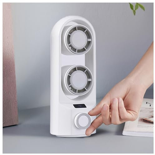 HJXBD888 USB Desk Fan Stepless Speed, 9 Inch Fan Small Fans for Desk 90°Oscillation Mini Fan for Desktop Home Office,White