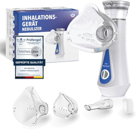 IEA Medical Inhalationsgerät, Inhalator, Vernebler, Inhaliergerät Kinder, Inhaliergeräte für Erwachsene, Inhalator Erwachsene, mobiles Inhalationsgerät