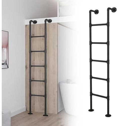 sjdoPulse Egress Ladder Basement, 300LBS Load Capacity Metal Bunk Bed Ladder, Ladder for High Bed/Outside/Deck/RV/Apartments/Egress Window/Window Well, 3.3ft-8ft,4ft/1.22m/48in