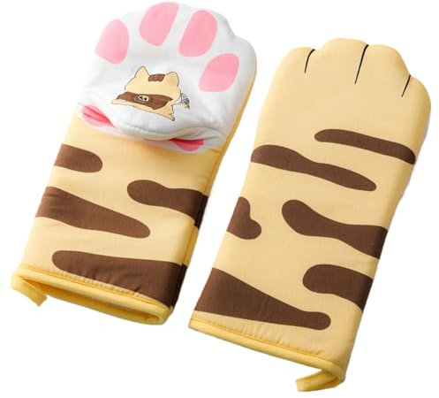 Gants de Cuisine en Forme de Patte de Chat résistants à la Chaleur 31x15 cm Mignons Gants de Cuisine avec Doublure en Coton épais pour la Cuisine et la pâtisserie