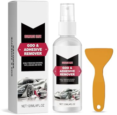 XINYIN Removedor de adhesivo para coche de 120 ml con raspador, retira rápidamente la cinta adhesiva y el removedor de residuos adhesivos