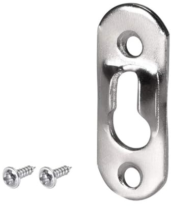 TA-VIGOR 30 st nyckelhål hängande plattor med skruvar, 37 mm x 14 mm zinkpläterade bildramkrokar, kraftiga bildhängare och krokar för att hänga fotoramar, väggdekor och speglar