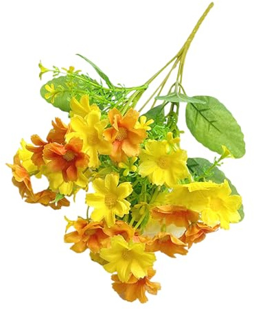 Bouquet di margherite artificiali Fiore di Seta Outdoor Durabilità Miscela di Seta Pianta per la Decorazione Domestica Bouquet di Margherite