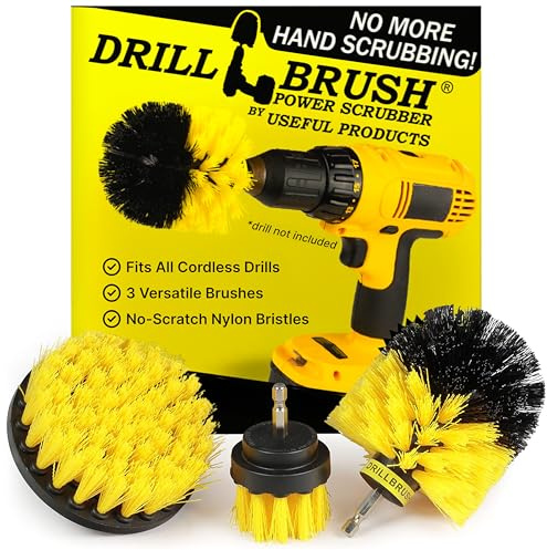 Drillbrush Power Scrubber For Drill - All-Purpose Bathroom Cleaning Kit, Tub & Tile Scrubber - Long-Lasting Nylon Bristles, Black Handle