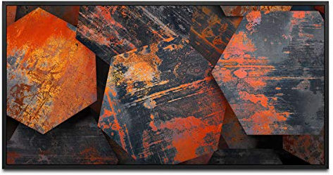 Metall 3D Texturen ca. 130x70cm Wandbild inklusive Schattenfugenrahmen schwarz - Panorama Leinwand Bild XXL Format Wandbilder Wohnzimmer Wohnung Deko Kunstdrucke