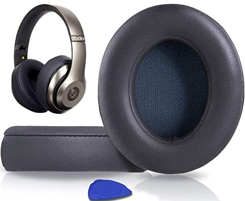 SoloWIT® Coussinets d'oreille, Oreillettes de Remplacement pour Beats Studio 3 et Studio 2 Casque Circum-aural, Cache-Oreilles Couverts en Cuir Protéine, Supression de Bruit Mousse à Mémoire
