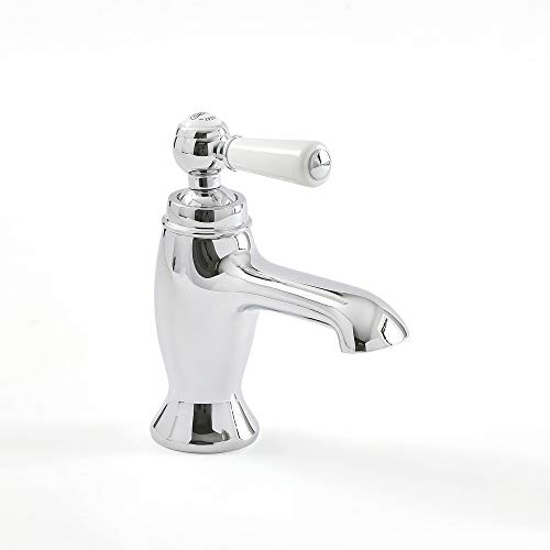 Milano Elizabeth Mono Bathroom Basin Mixer Tap Lever Handle - Chrome White