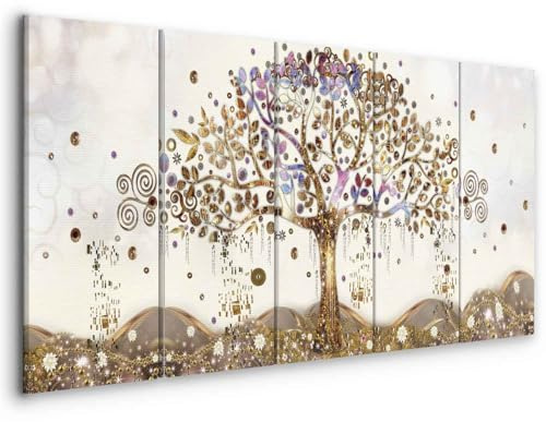 murando - Quadri Moderni per Camera da Letto, Gustav Klimt, 100x40 cm | Chiodi Inclusi, 5 Pezzi, Quadro Moderno, Murale Arte, Stampe da Parete, Resistenti Allo Sbiadimento, Produzione Europea
