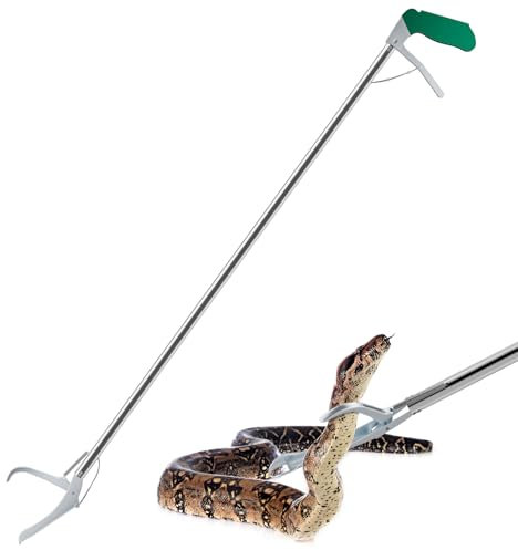 60“ Professional Snake Tongs - Extra Long Heavy Duty Snake Catcher Tongs Grabber Rattle Wide Jaw Handling Tool