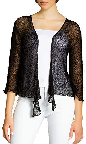 Caspar STJ022 leichte Damen Sommer Strickjacke mit 3/4 Arm