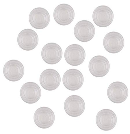 GeKLok - Lote de 50 protectores de mesa de cristal, almohadillas de goma y discos de plástico para mesa de cristal, parachoques adhesivos redondos transparentes
