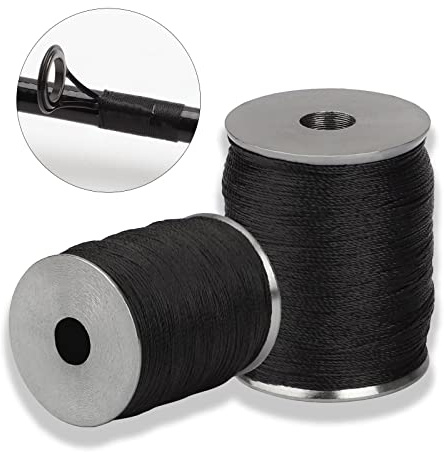 Dovesun Angelrute Reparatur Kit, Spitzenring Rutenring Keramik Edelstahl Carbon Führungen Rute Spinner | Baitcasting-Rutenführungen | Rutenspitzen/ 8 Größen 19/21Stück | Nylon Umwickelgarn /2Stück