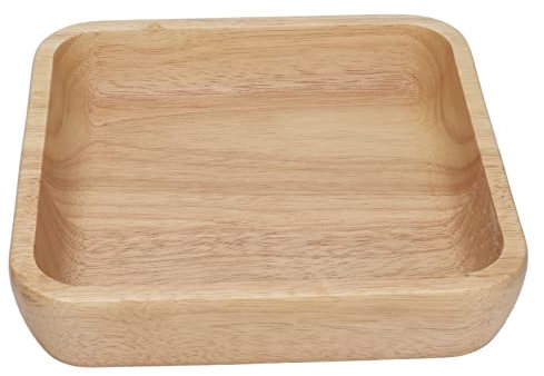 Ciotole in legno per alimenti, Insalatiera quadrata in legno Insalatiera piccola Mini insalatiera in legno Piatto da portata quadrato in legno per snack e dessert(L)