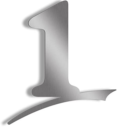 Hausnummer Edelstahl mit große Zahlen - frei wählbar - Hausnummer groß oder klein 1-29, 16cm, 20cm, 30cm Türschild hausnummernschild aus edelstahl hausnummern, XXL Hausnummer 1 (16cm)