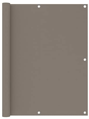 Makastle Balkonumspannungen in Garten, Balkon Sichtschutz Balkonbespannung Balkonverkleidung, Balkonsichtschutz Windschutz UV-Schutz aus Oxford-Gewebe, Aluminium-Ösen und Seil, Taupe 120x400 cm