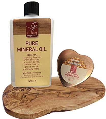 Pure Mineral Oil/Chopping Board Oil 20 Trees 100% Food Safe 100ml & Free Wax