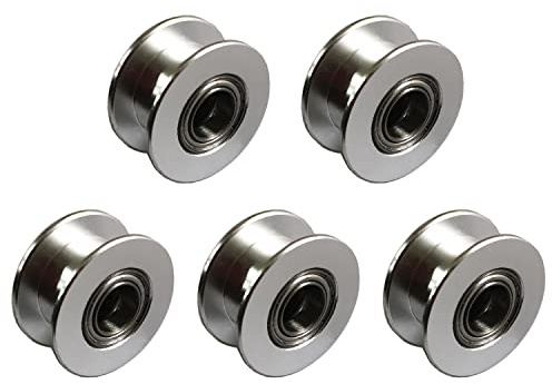 WINSINN GT2 Umlenkrolle 20 zahnlose 6mm Bohrung 6mm Breite Timing Pulley Rad Aluminium für 3D Drucker (5er Pack)