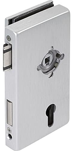 Dorma Glas Serratura per porta in vetro Junior Office Classic PZ con cambio per rosette, spessore vetro 8 mm, guarnizione in vetro destro, alluminio anodizzato argento