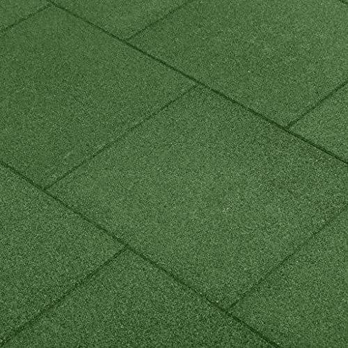 Carreaux de protection contre les chutes en caoutchouc 50 x 50 x 3 cm Vert