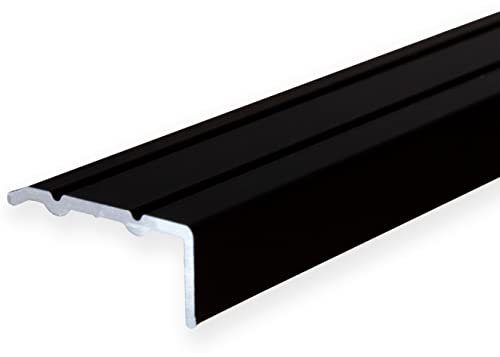PROVISTON | vinkelprofil | anodiserad aluminium | svart | bredd 24,5 mm | Höjd 10 mm | Längd 2 700 mm | självhäftande | Trappkantprofil | Trappkant | Kombivinkel | 1 styck