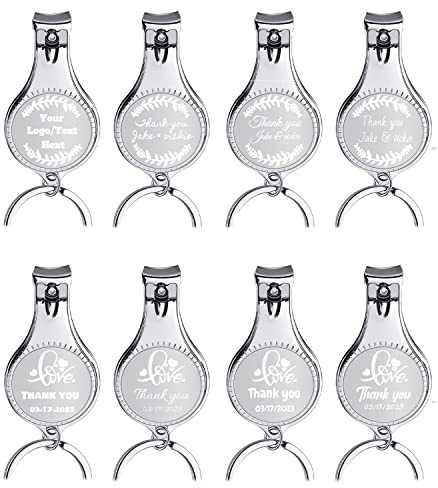 100 abrebotellas personalizado para cortaúñas con texto de logotipo para hombres y mujeres, recuerdos de boda para invitados a granel, grabado 4 en 1, abridor de botellas multifunción, fiesta,