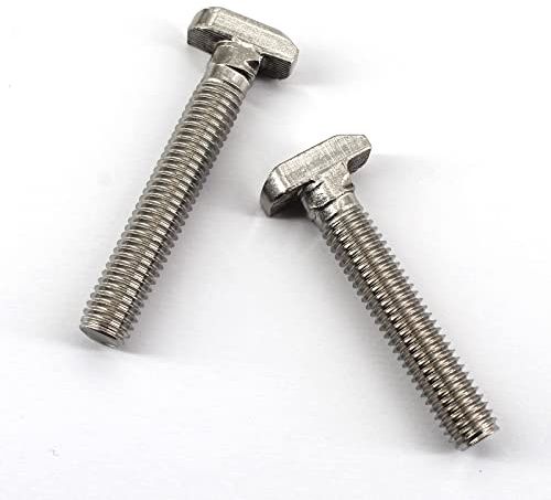T-Nut-Bolzen, M8 x 50 mm, 304 Edelstahl, 40er-Serie, Aluminiumprofil, T-Form, Schraubenverschluss, 17,8 mm Kopfgröße, 20 Stück