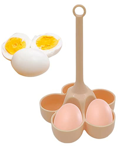 LINGJIONG Soporte para huevos cocidos | silicona resistente al calor con 5 rejillas | Huevo al vapor Cookware para la cocina Huevo hervido y almacenado