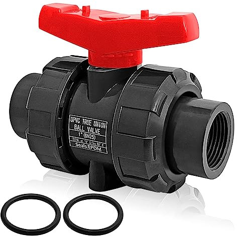 1 NPT UPVC Ball Valve, DN25 PVC True Union Full Flow Ball Valve, ASTM EPDM O-ring, 1 inch Threaded PVC Shut Off Ball Valve for Water System
