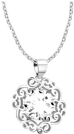 Sofia Milani - Damen Halskette 925 Silber - mit Zirkonia Steinen - Blumen Ornamenten Anhänger - N0644