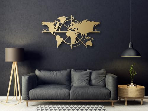 VAILLA ® Weltkarte Bilder, Karte Wand deko, Große Wanddekoration aus Holz,Wandbilder Home Wall Art Dekoration, Moderne Deko,3d Bilder für Schlafzimmer, Wohnzimmer, Büro (Weltkarte 6)