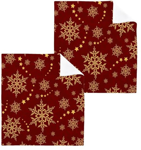 ISAOA SUABO Weihnachtshandtücher Baumwolle Waschlappen Weihnachten Schneeflocken und Sterne Winter Fingerspitzen Handtuch Waschlappen Saugfähige Waschlappen Schnell Trocknendes Badetuch für