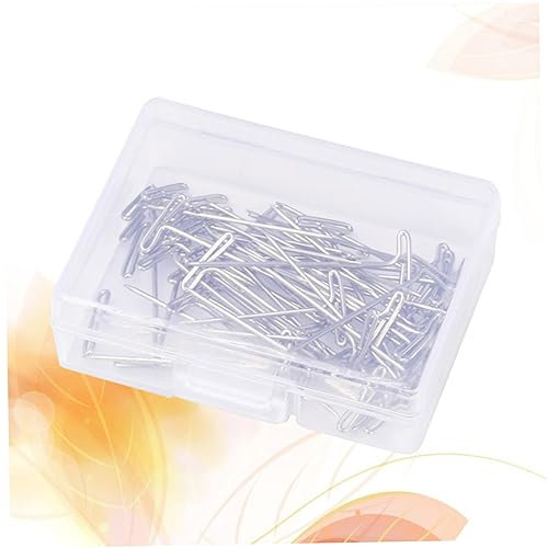 STOBOK 100stücke Edelstahl T-nadeln Für Perückenbefestigung Mit Kunststoffbox Zum Nähen Blockieren Und Basteln Langlebige Stecknadeln Für Diy-perücken Und Handarbeiten