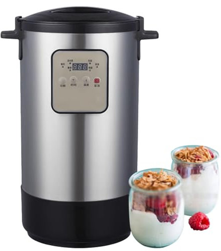 Quixnova Yogurtera, fermentador eléctrico de 12 L/18 L, máquina para Hacer Vino Dulce de Acero Inoxidable con Temperatura de Tiempo Ajustable para Yogur, enzimas, Masa de arroz, vinagre de Frutas,18L