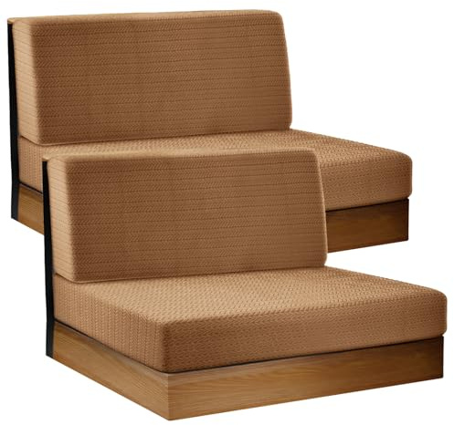 LWuuywa RV Dinette Sofa Cushion Covers-Elastic Camper Cushion Slipcover-Stretchable Loveseat Sofa Furniture Protector for RV Camper Car Bench1 Backrest Cover & 1 Bench Cover (2PCS Khaki)