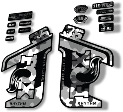 Autocollant de rechange pour fourche Fox 36 2021 Rhythm Series White Camo (brillant)