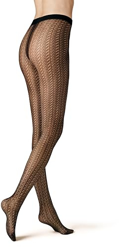 KUNERT Damen Strumpfhosen Fine Ajour gemustert 20 DEN Black 0500 42-44