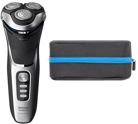 PHILIPS Electric Shavers for Men, Series 3000, Mens Shavers Electric Cordless Rechargeable, Wet & Dry Shaver with Pop-up Trimmer, and Storage Case