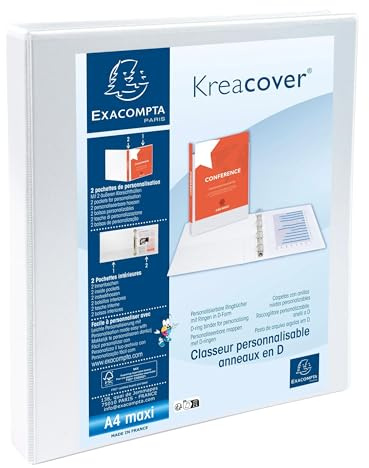 Exacompta 10 Ringbücher personalisierbar 2 Taschen A4 2 Ringe weiß