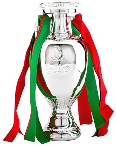 Haodagess Ballon De Foot d'europe Championnat TrophéE De Football Coupe Delaunay RéSine RéPlique Objets De Collection Souvenirs Sports Affichage Ornements Cadeaux Football Fans,26cm